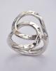 Sterling Silver Interlocking Hammered Circles Ring